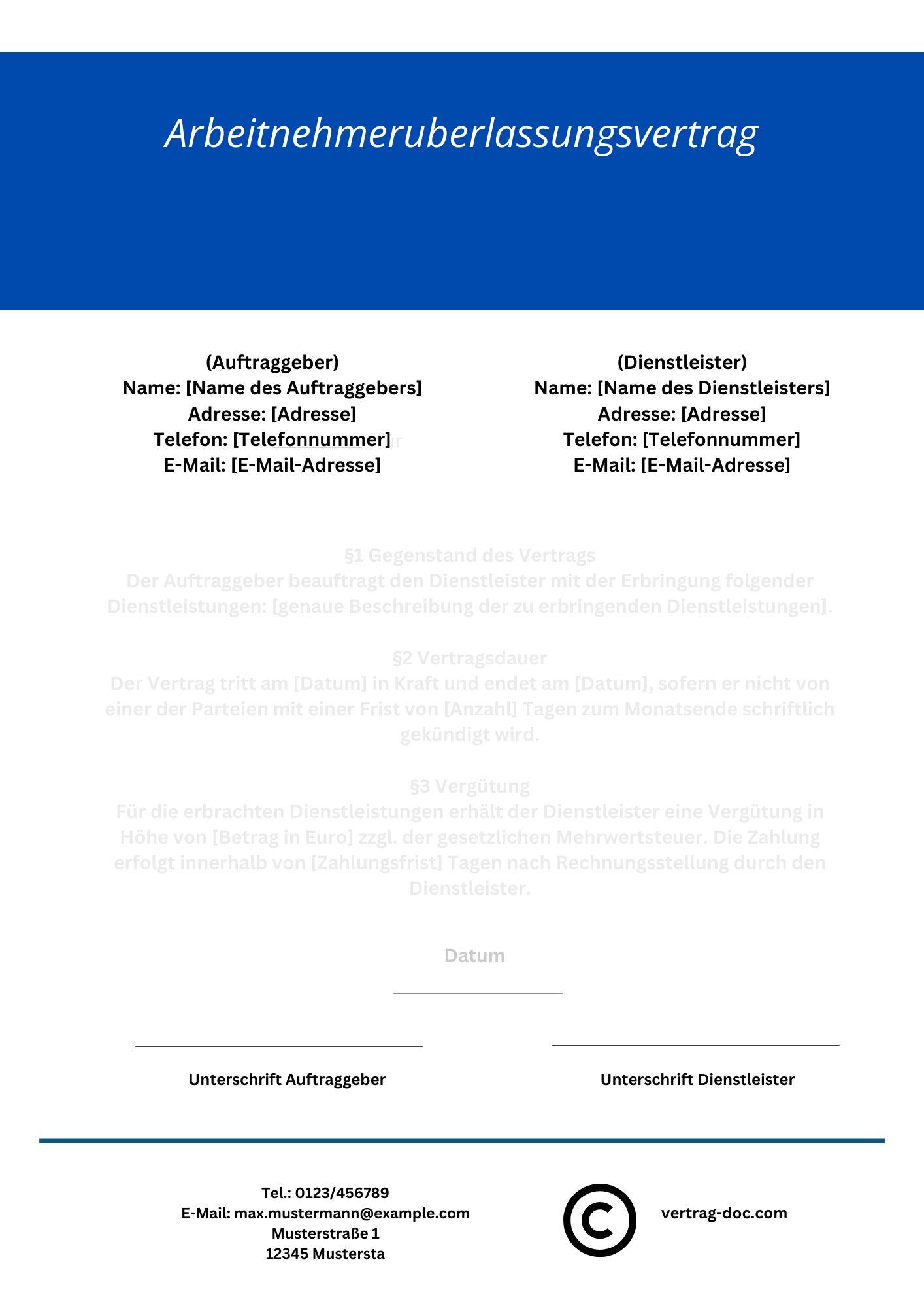 Arbeitnehmerüberlassungsvertrag